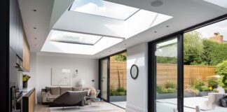The Benefits of Skylights Interior of a modern home lit by two large skylights.
